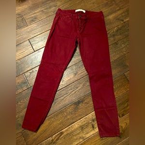 Ladies Abercrombie and Fitch pants burgundy with little stretch